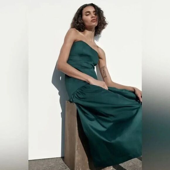 ZARA TOPSTITCHED DRESS - Picture 8 of 9